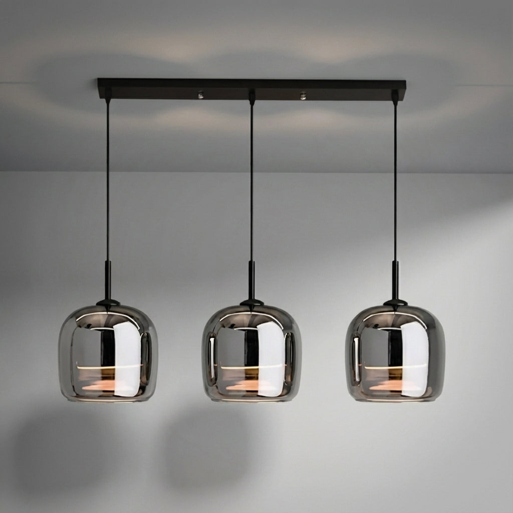 Suspension en verre teinté avec douille E27