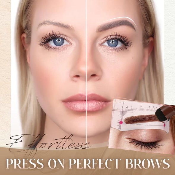 Kit de maquillage des sourcils avec tampon et pochoirs