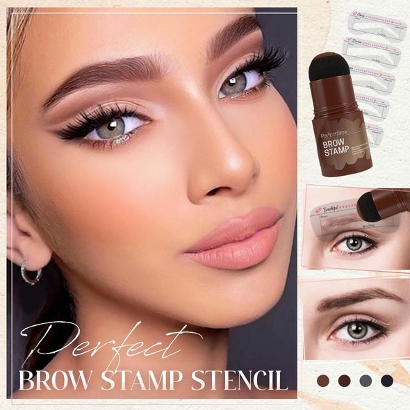 Kit de maquillage des sourcils avec tampon et pochoirs