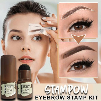 Kit de maquillage des sourcils avec tampon et pochoirs