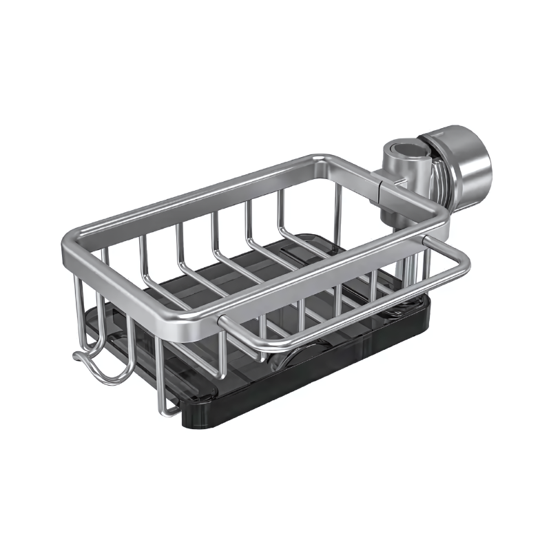 Étagère d’évier perforée en aluminium sans perçage