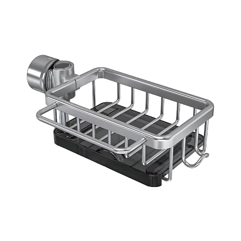 Étagère d’évier perforée en aluminium sans perçage