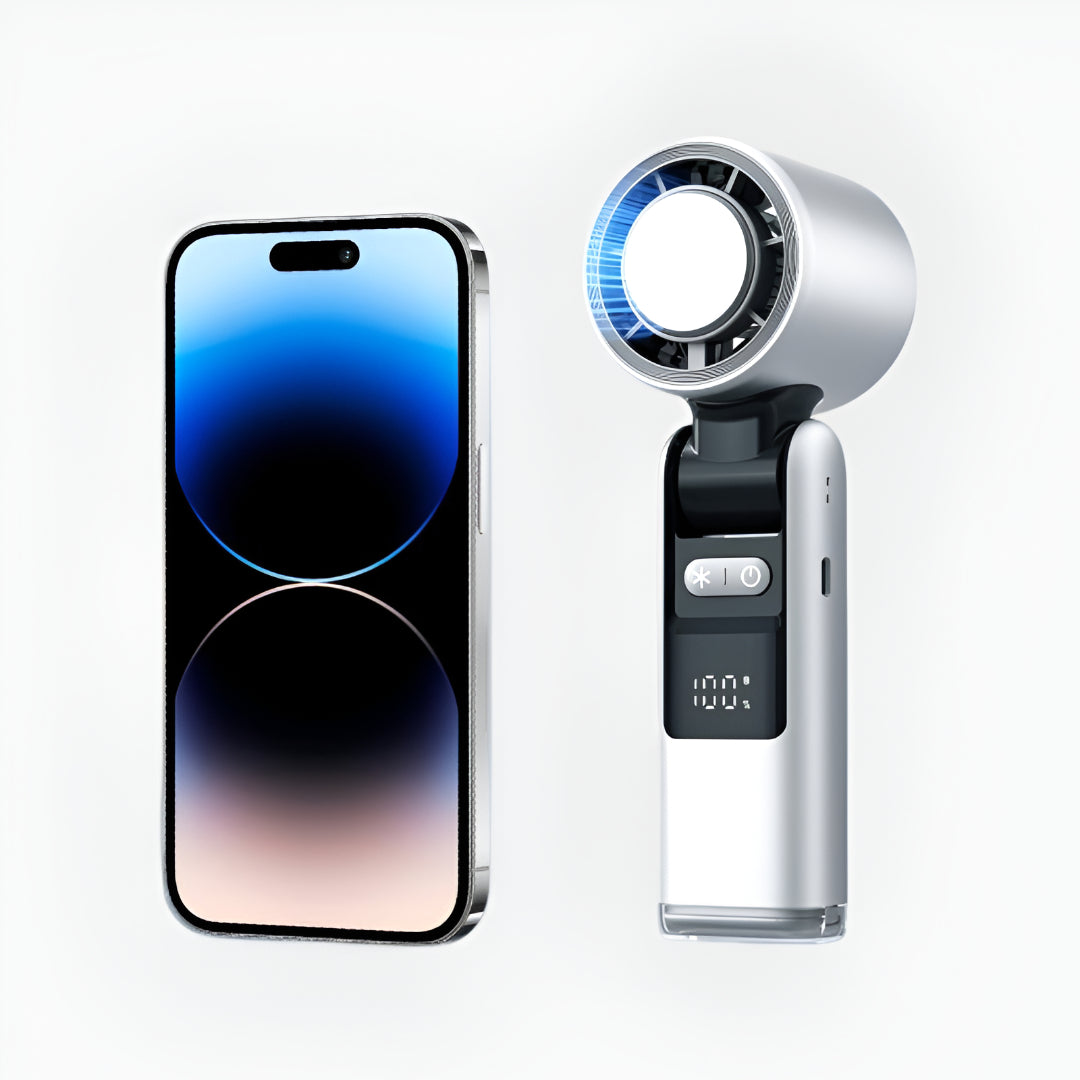 Ventilateur à main rechargeable USB-C avec affichage numérique