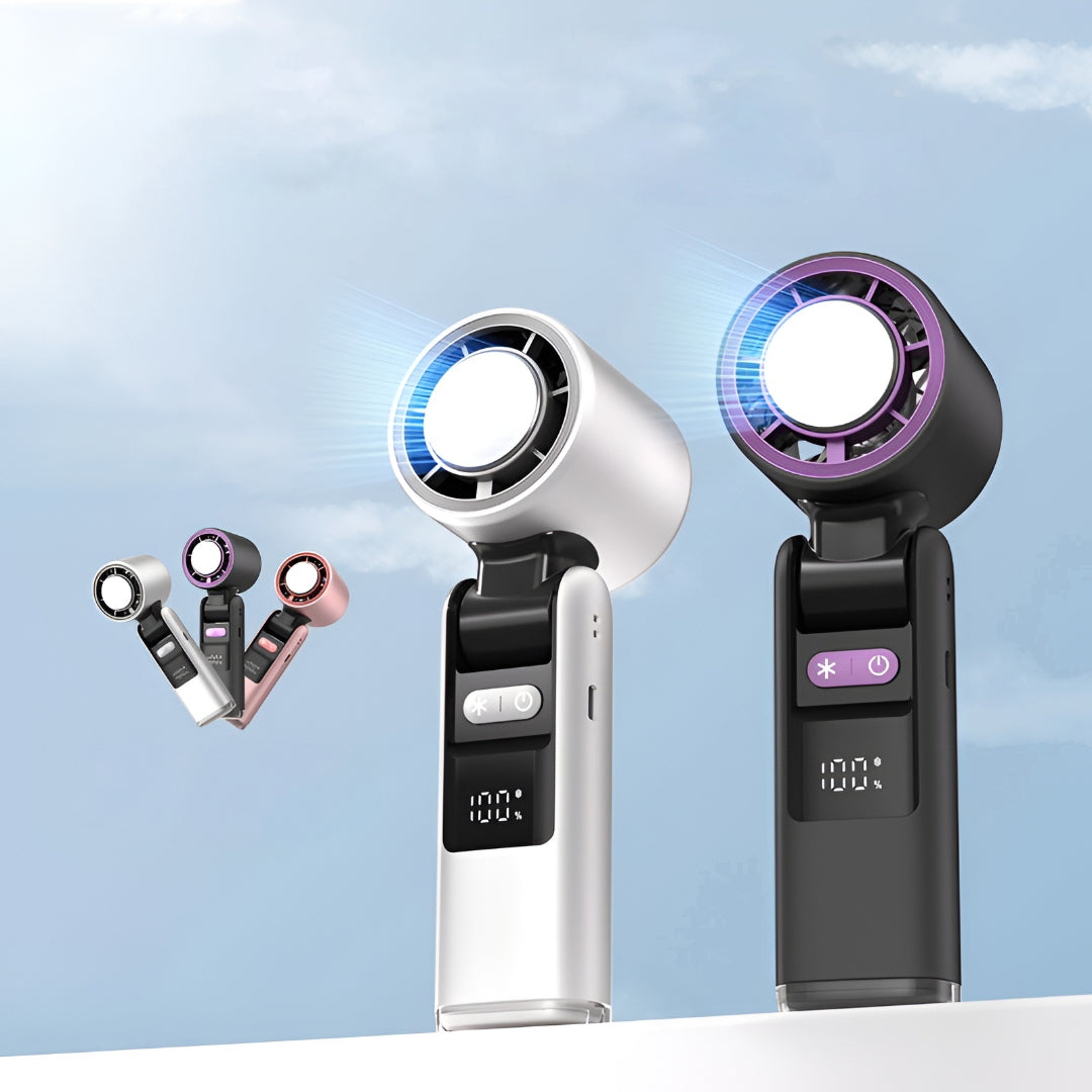 Ventilateur à main rechargeable USB-C avec affichage numérique