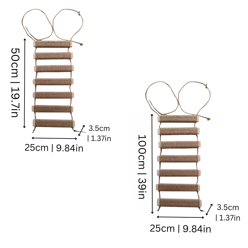 Felineau Pont Suspendu Mural Sisal - Parcours Agilité Bois Intérieur