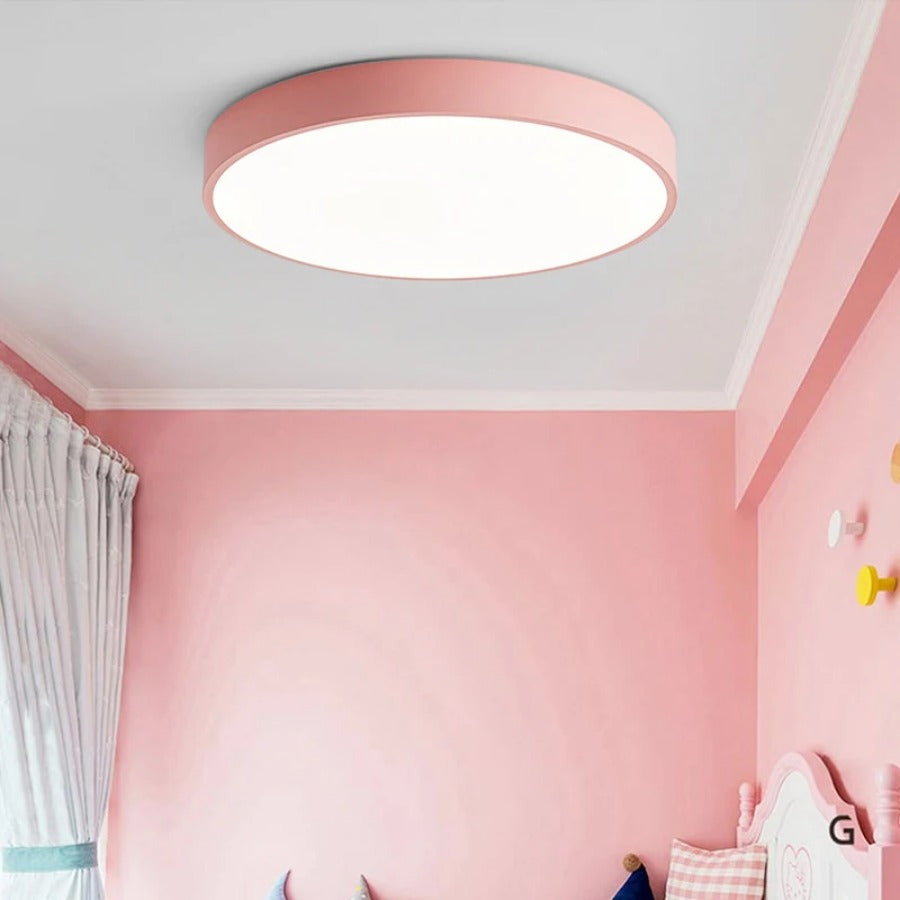 Plafonnier rond fin à trois teintes lumineuses