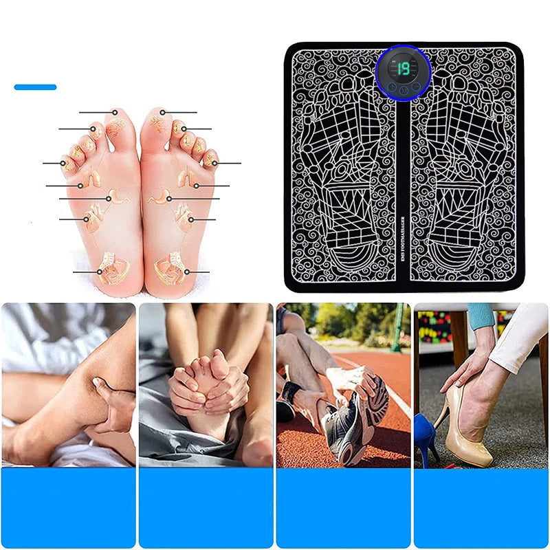 Tapis de stimulation électrique pour les pieds, 6 modes