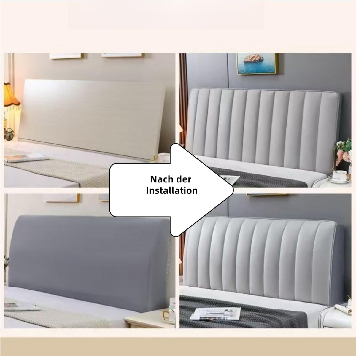 Housse extensible pour tête de lit, longueurs 1,5 à 2,2 m