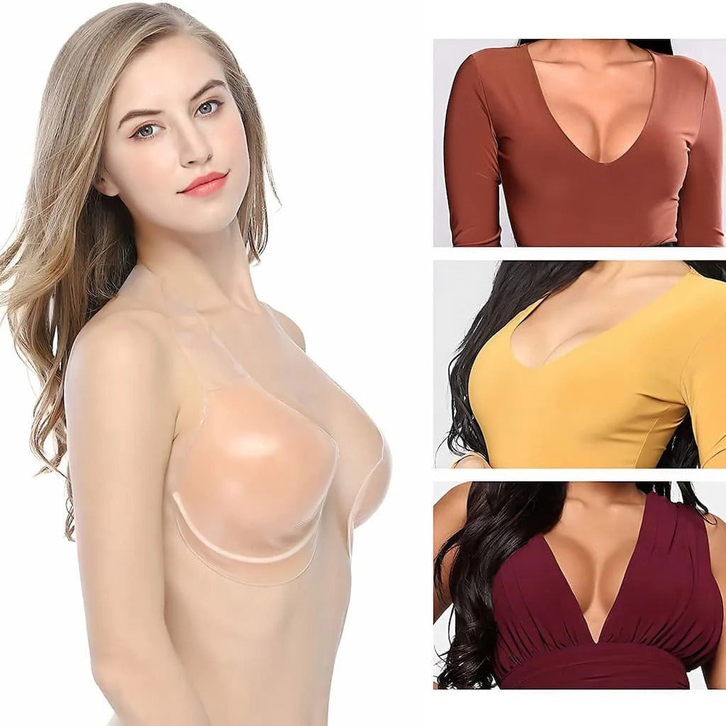 Soutien-gorge adhésif en silicone sans bretelles, bonnets A à H