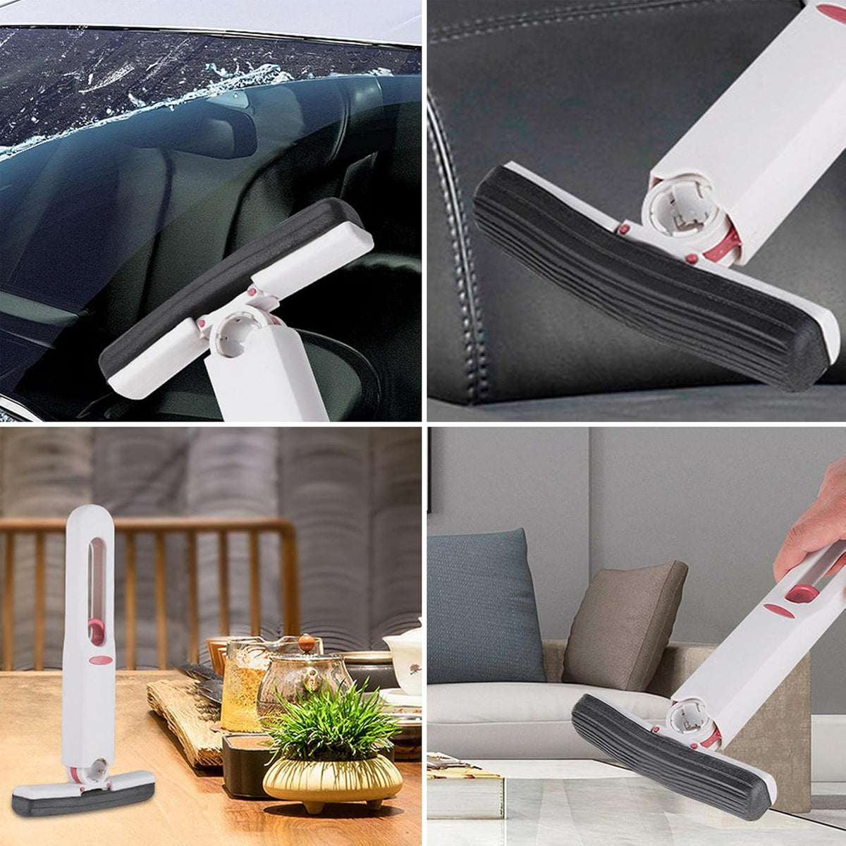Mini-balai à éponge avec essorage intégré
