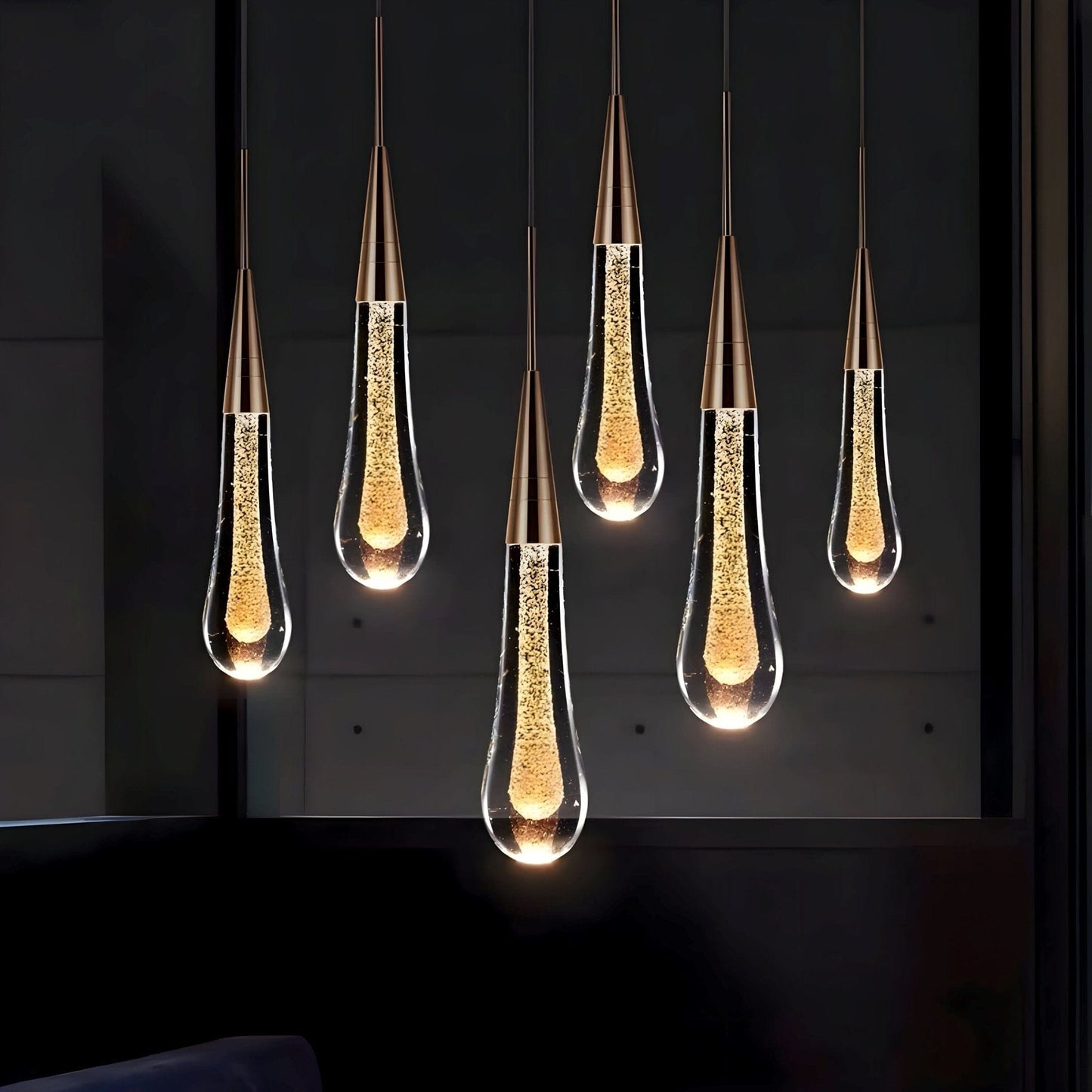 Suspension LED goutte de cristal – 1 lumière – image 12