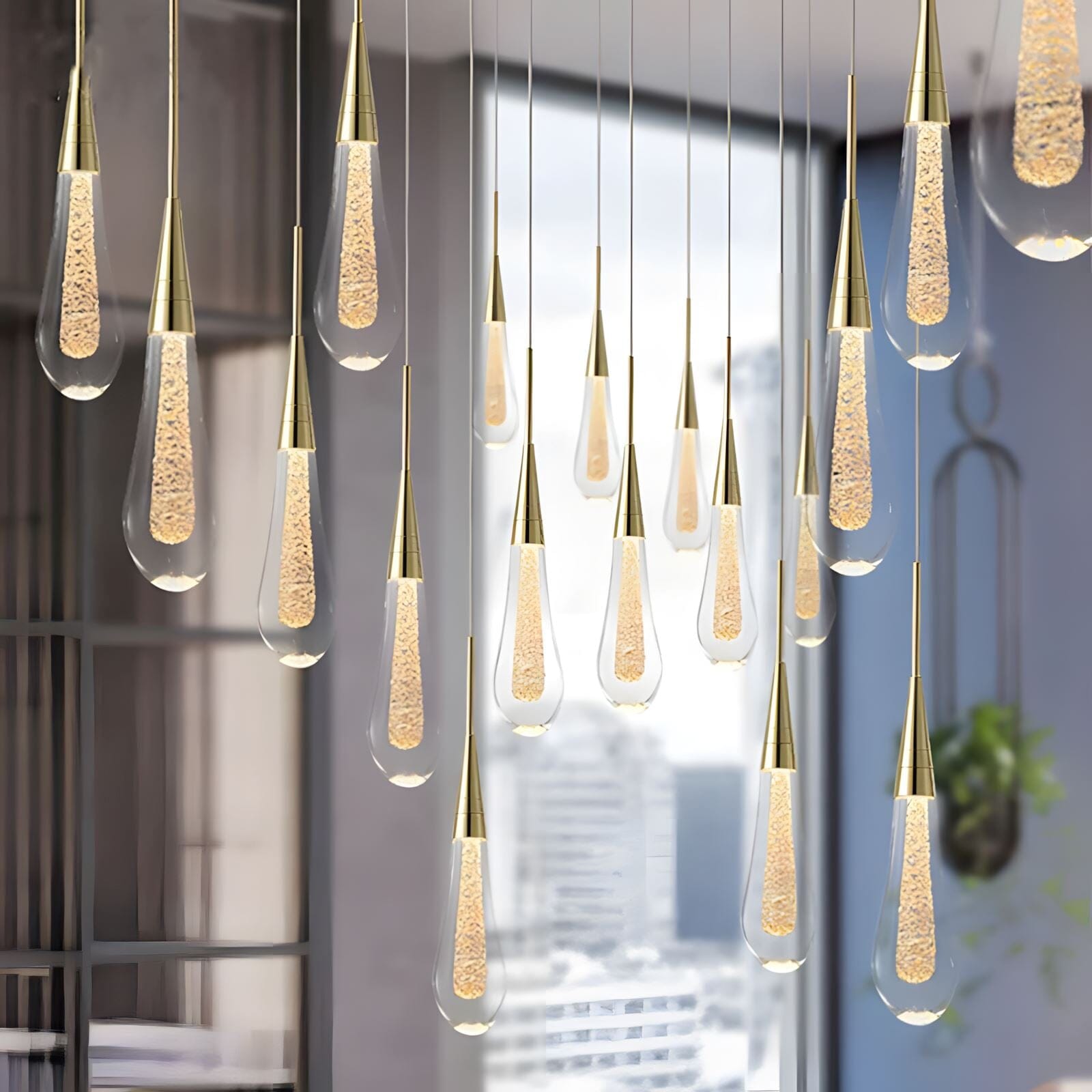 Suspension LED goutte de cristal – 1 lumière – image 17