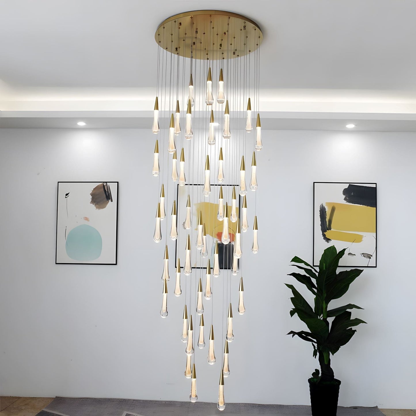 Suspension LED goutte de cristal – 1 lumière – image 19