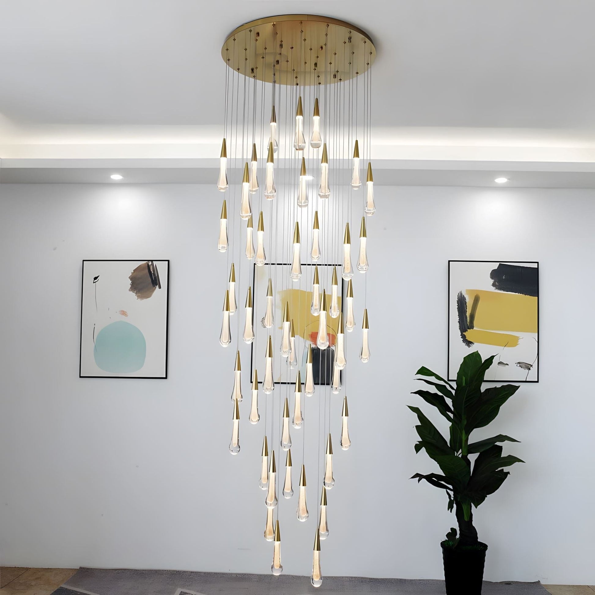 Suspension LED goutte de cristal – 1 lumière – image 19