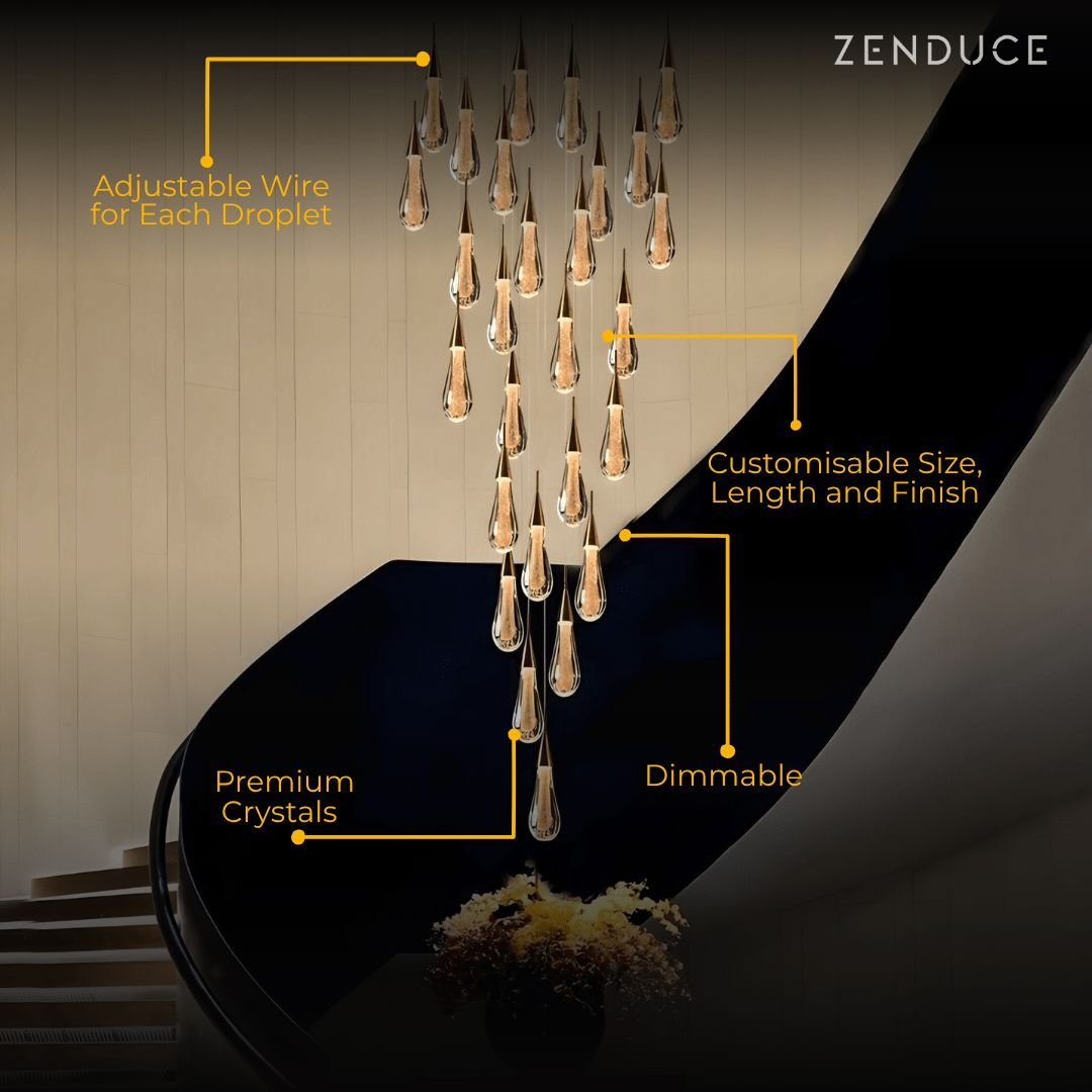 Suspension LED goutte de cristal – 1 lumière – image 4