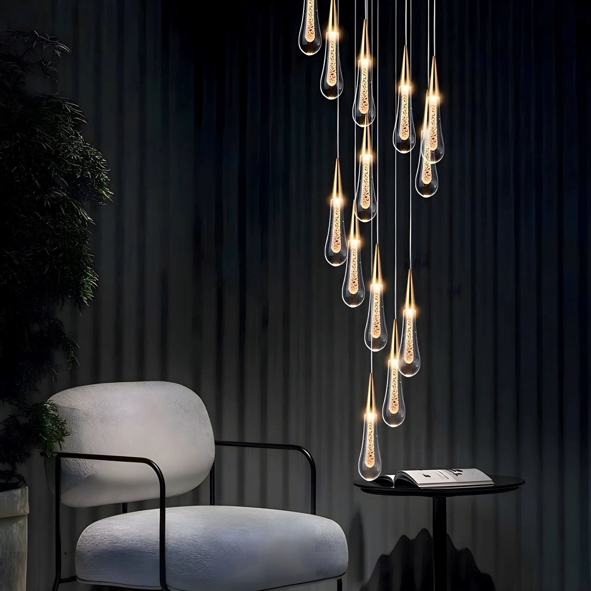 Suspension LED goutte de cristal – 1 lumière – image 9
