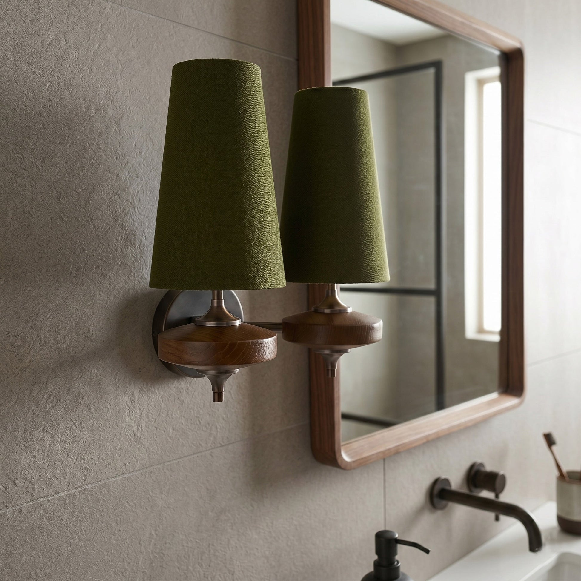 Applique murale Hour Rho en noyer et textile – image 29