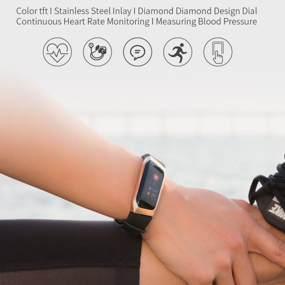 Bracelet connecté à écran couleur 0,96 pouce et suivi d'activité