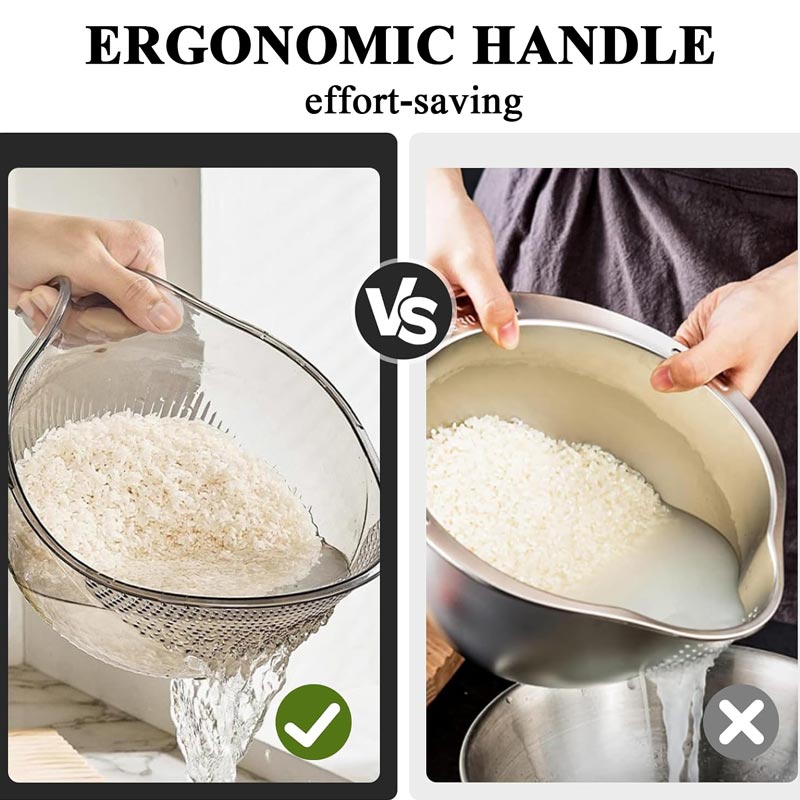 Bol de lavage du riz avec tamis intégré en PET