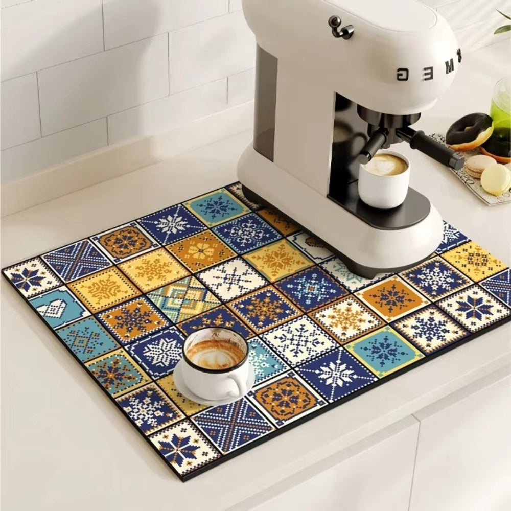 Tapis absorbant pour espace café et évier