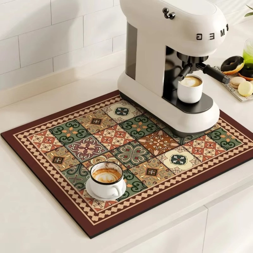 Tapis absorbant pour espace café et évier