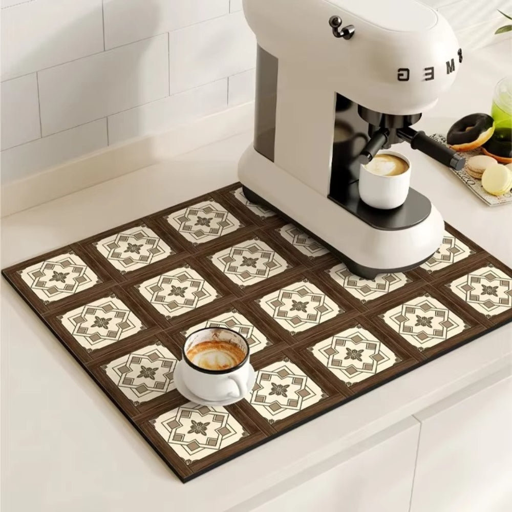 Tapis absorbant pour espace café et évier