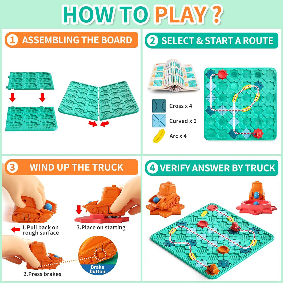 Jeu de construction de parcours pour enfants de 3 à 6 ans