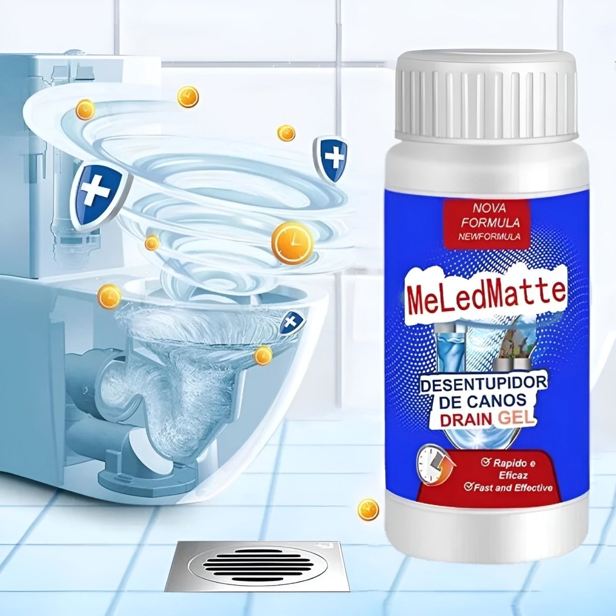 Poudre déboucheur de canalisations effervescente