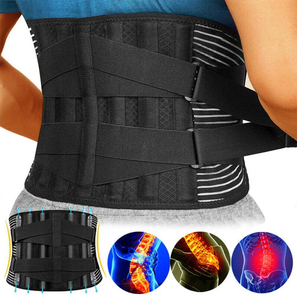 Ceinture de soutien lombaire extensible à sangles réglables