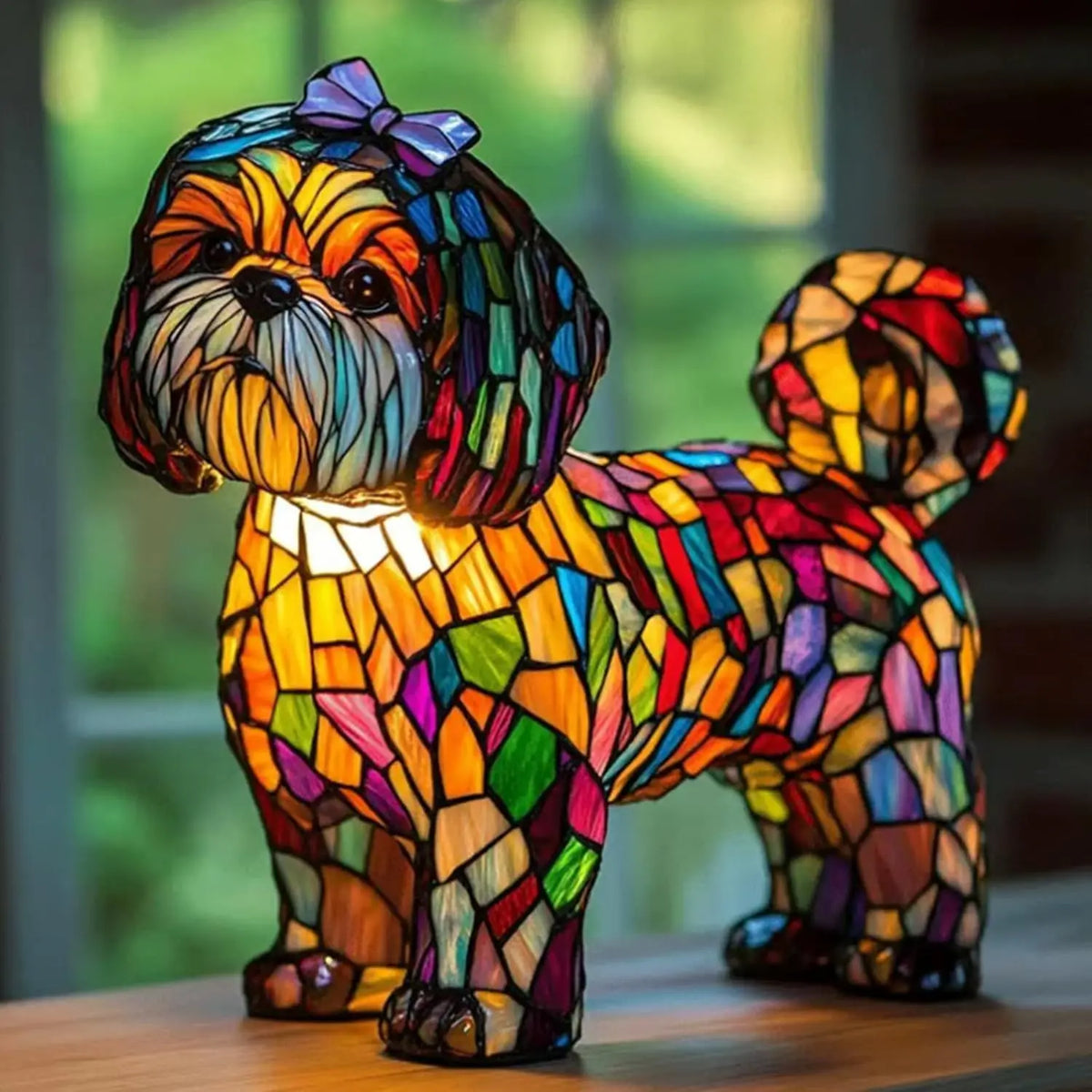 Lampe de table décorative chien avec douille E14