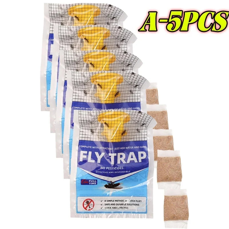 Piège à mouches suspendu avec appât soluble pour extérieur