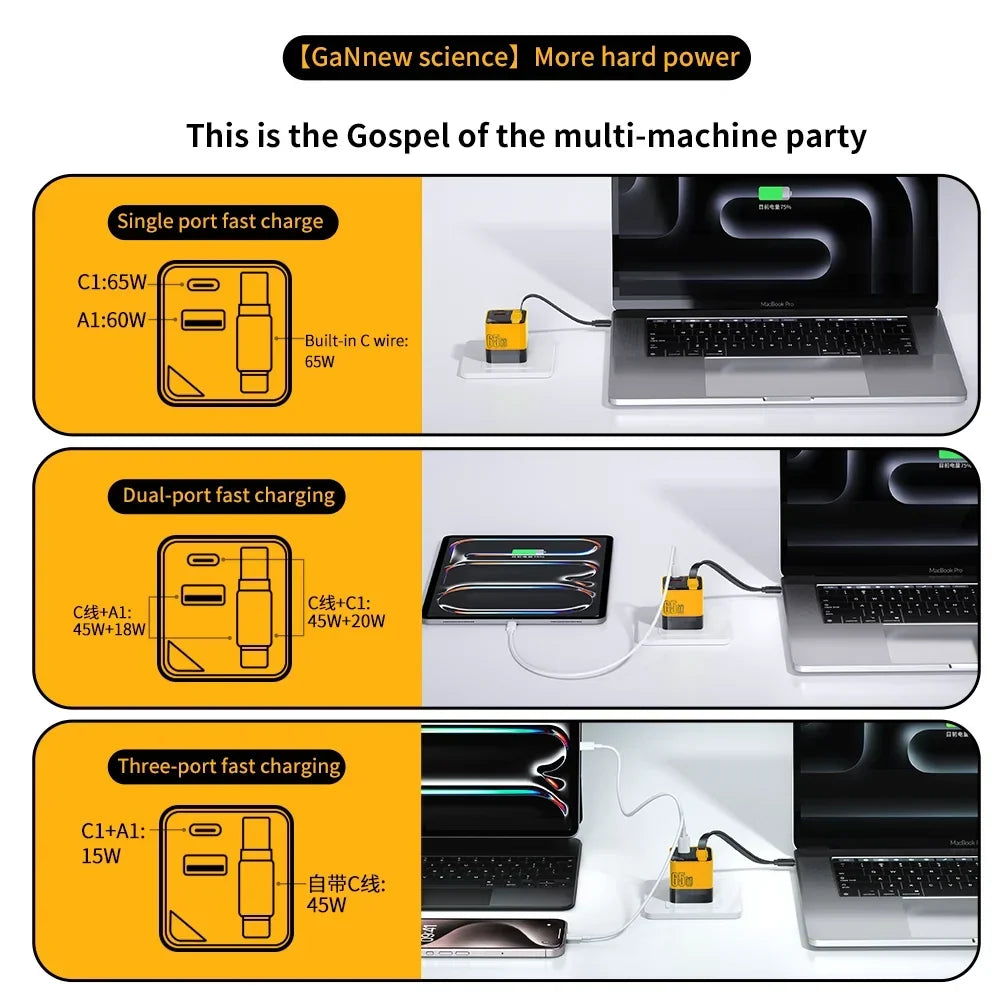 Adaptateur secteur USB-C avec câble intégré