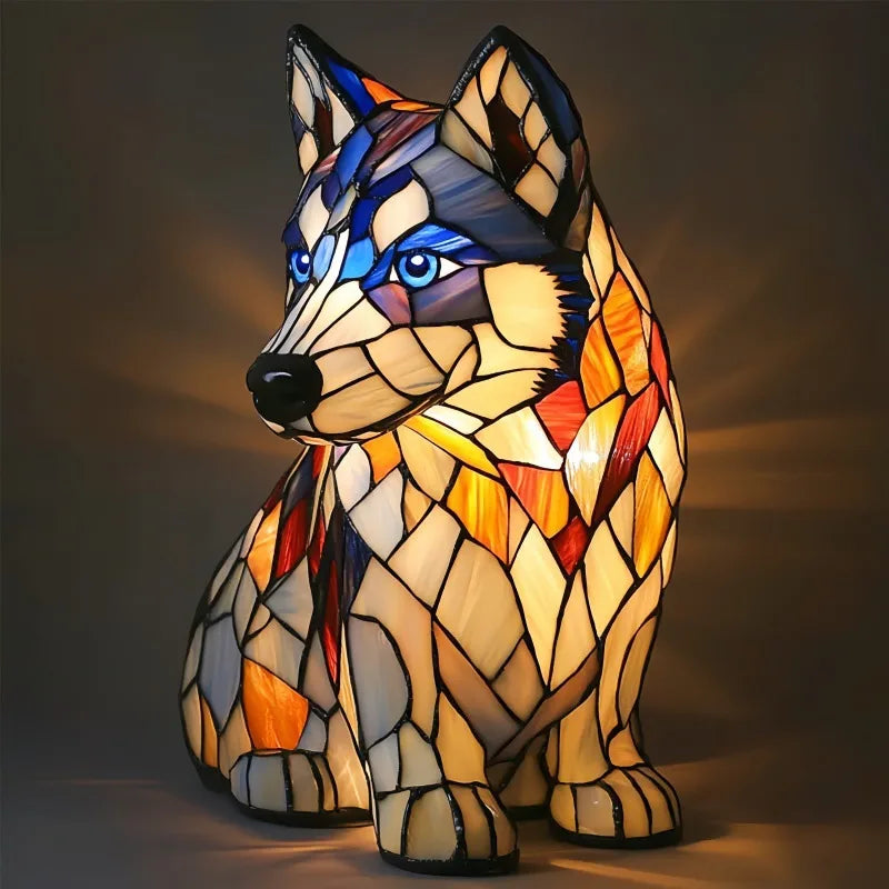 Lampe de table décorative chien avec douille E14