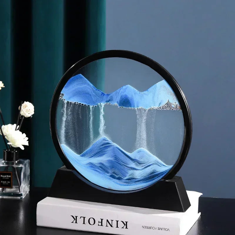 Tableau de sable mobile en verre avec cadre ABS, 25 x 20 cm