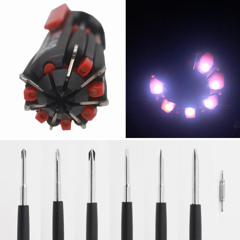 Tournevis multi-embouts avec lampe de travail