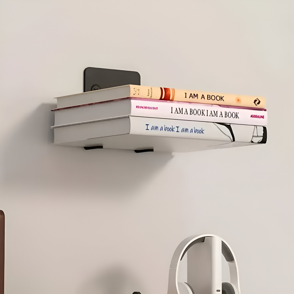 Support mural invisible pour livres en fer peint