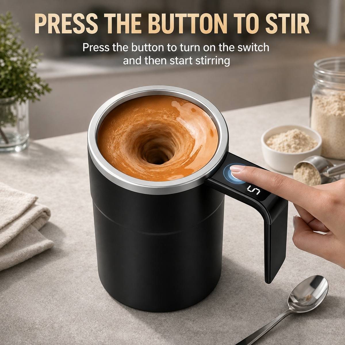 Tasse à mélange automatique avec affichage de température