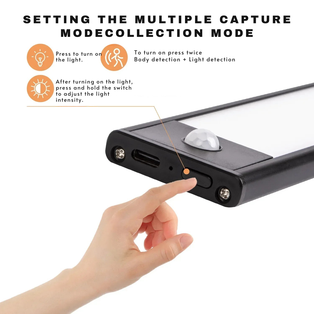 Réglette LED rechargeable avec détecteur de mouvement