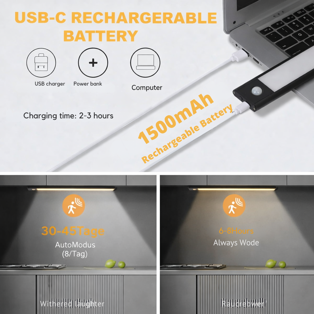 Réglette LED rechargeable avec détecteur de mouvement