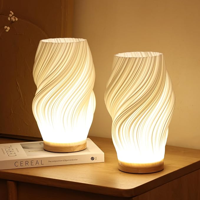 Lampe décorative USB à formes ondulées et intensité réglable