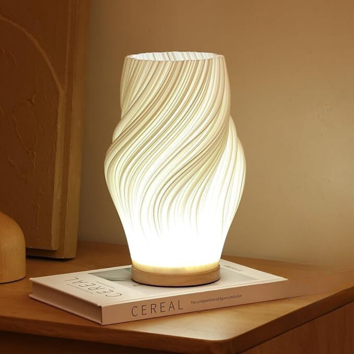 Lampe décorative USB à formes ondulées et intensité réglable
