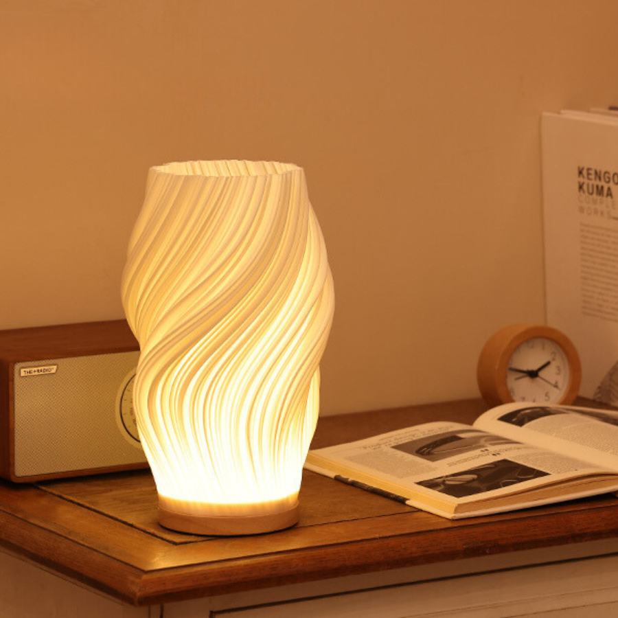 Lampe décorative USB à formes ondulées et intensité réglable