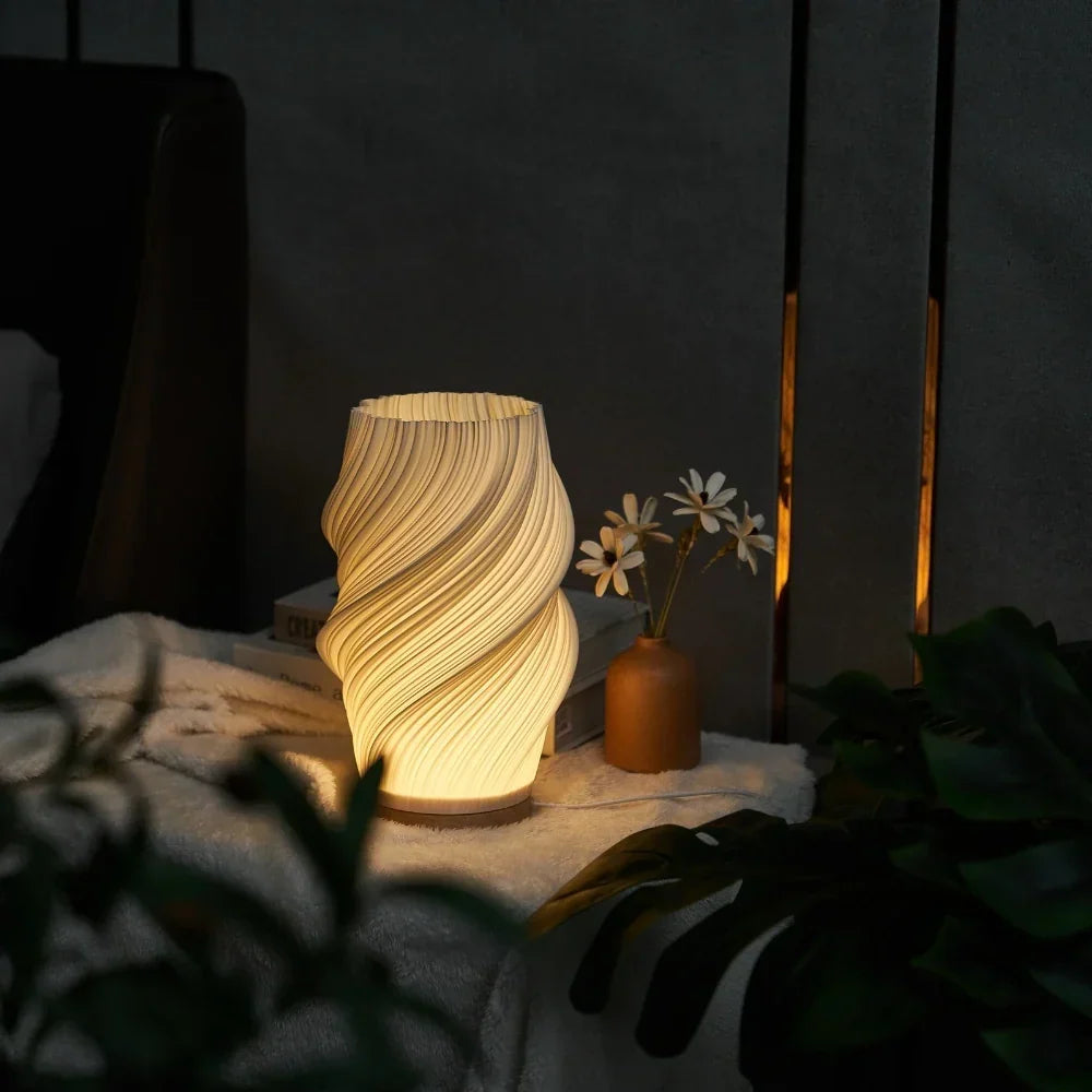 Lampe décorative USB à formes ondulées et intensité réglable