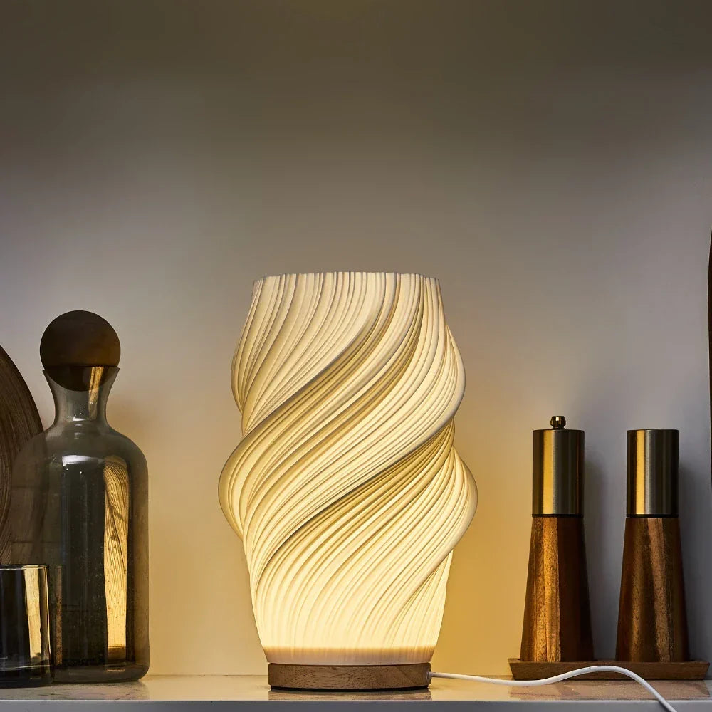 Lampe décorative USB à formes ondulées et intensité réglable