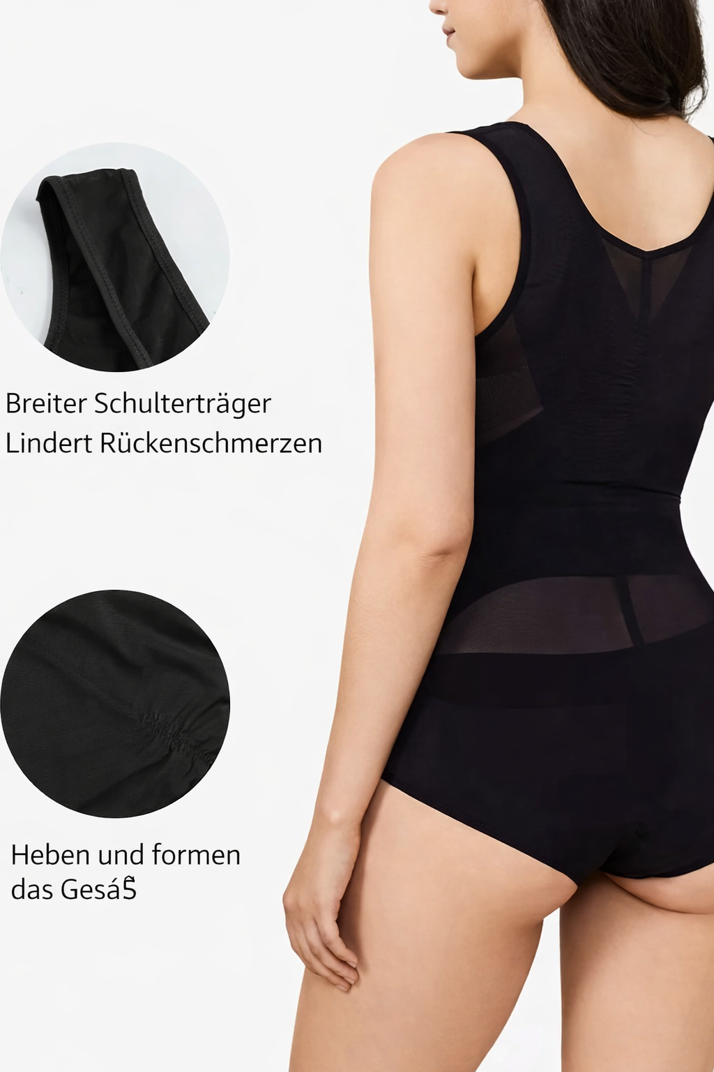Body gainant sans couture à encolure en U, tailles M à 4XL