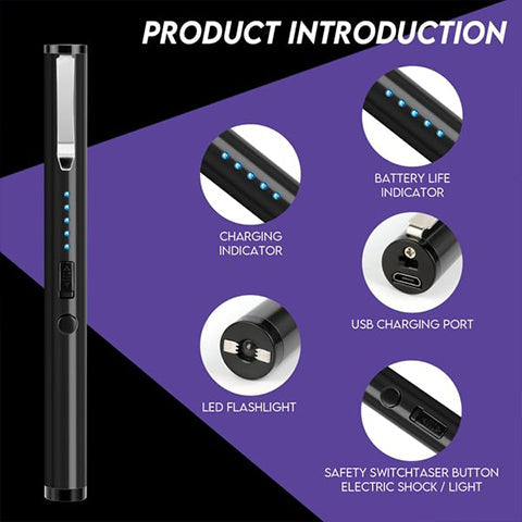 Lot de 2 stylos à impulsion électrique avec lampe LED