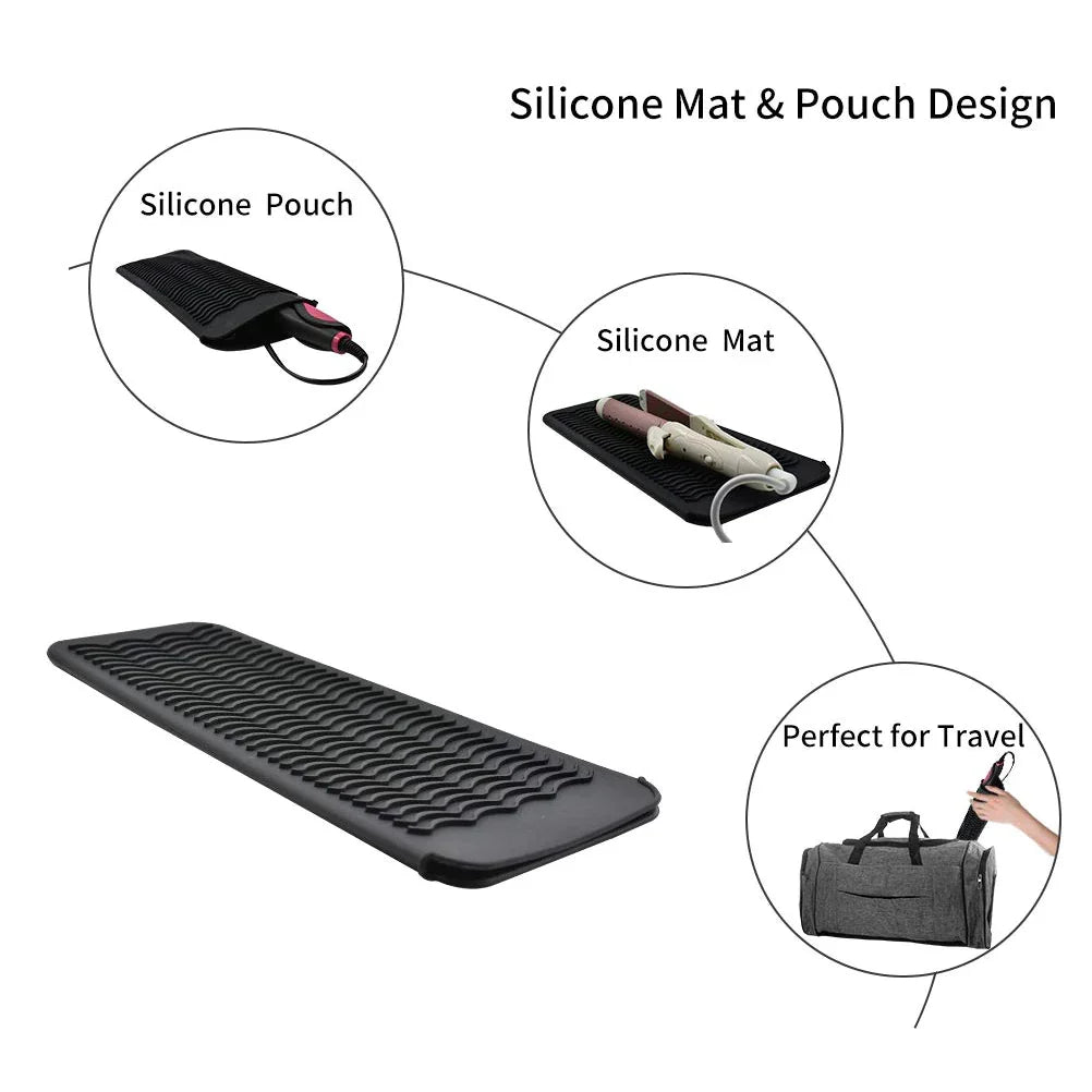 Pochette de protection en silicone pour outils de coiffure