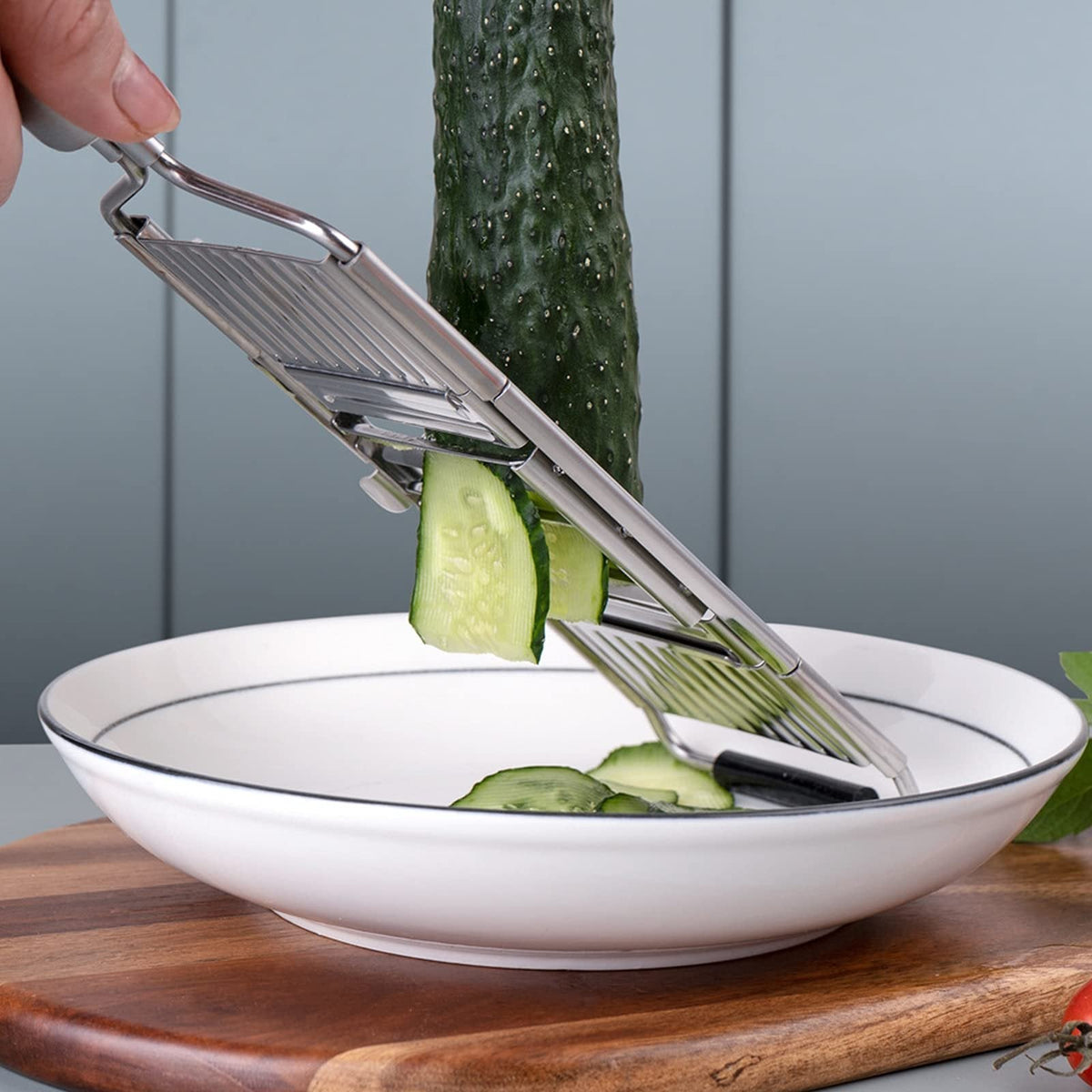 Coupe-légumes à lames interchangeables en acier, 36 × 9 × 2 cm