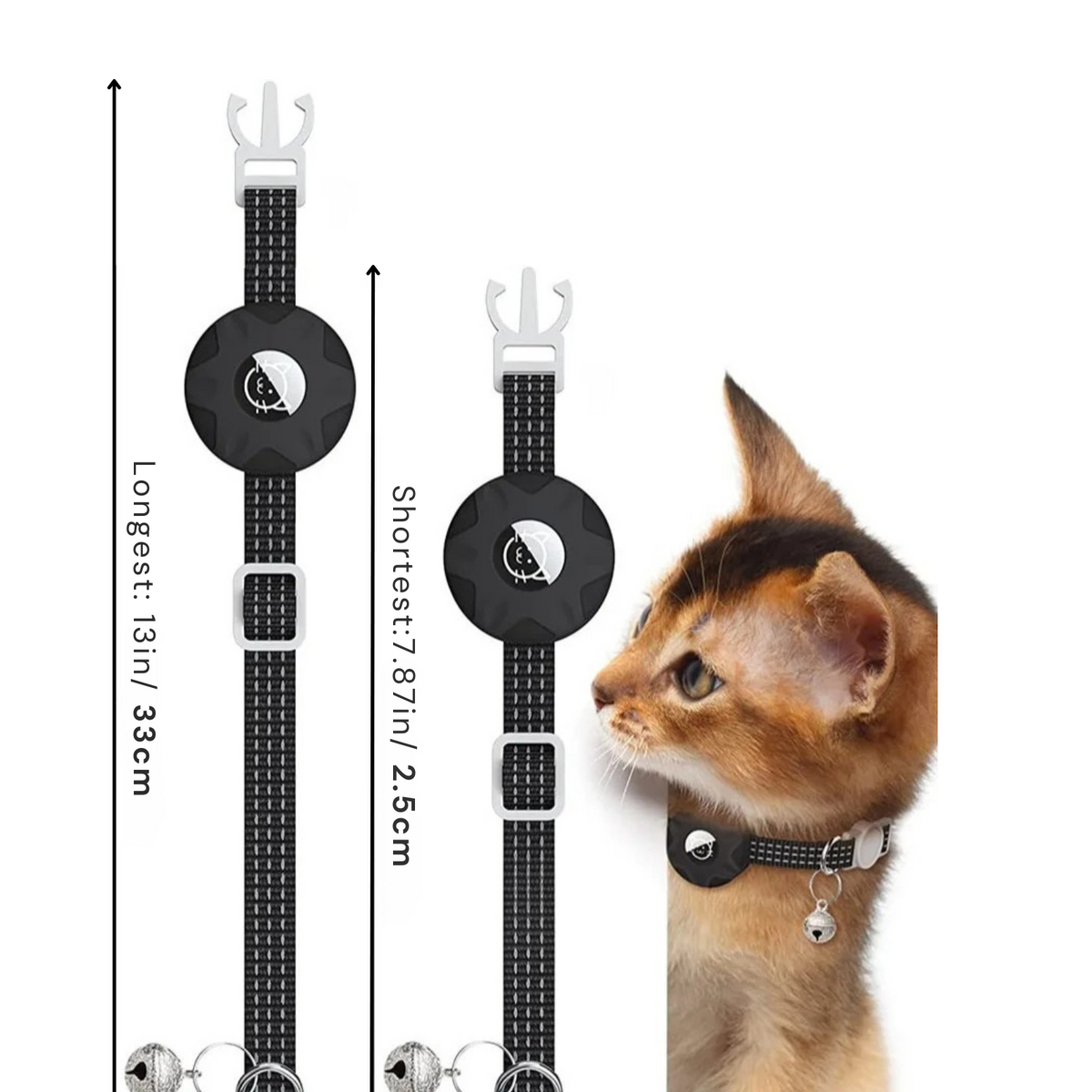 Collier pour chat avec traceur compatible réseau Android