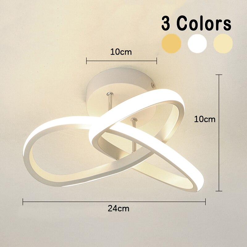 Plafonnier LED à trois anneaux et trois teintes lumineuses